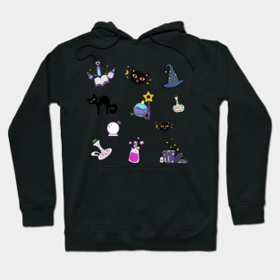 Black Cat Magic Potion Sticker Pack Hoodie